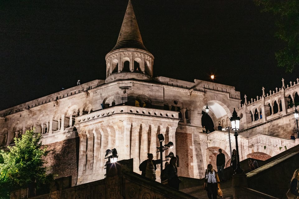 Budapest: Buda Castle District Vampires and Myths Night Tour - Entering Buda Castle District at night, with myths instead of crowds