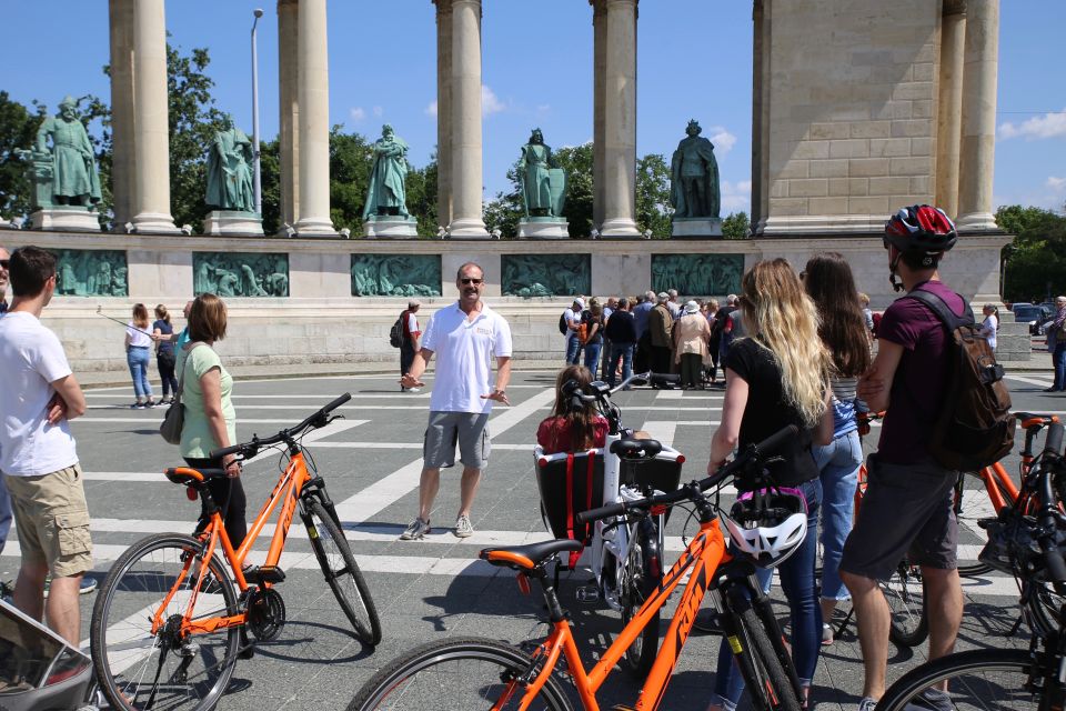 Budapest: Historic Downtown Bicycle Ride with Scenic Views - Heroes’ Square and House of Terror: two very different messages