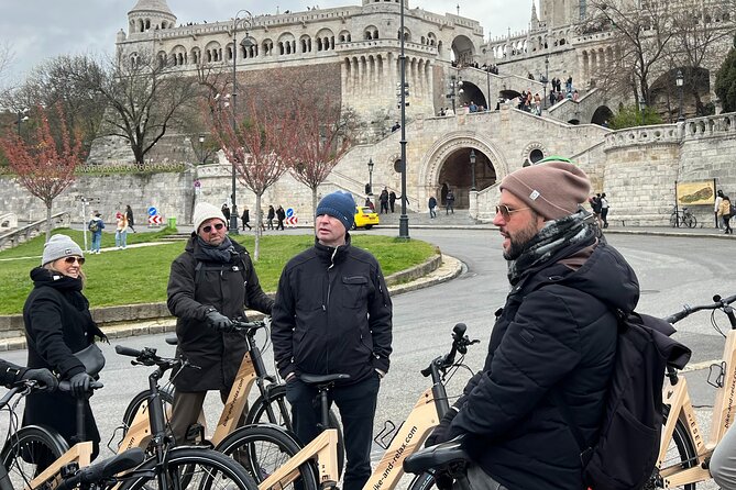 Budapest: Historic Downtown ride on E-Bicycles Buda & Pest - City Park stops: Vajdahunyad Castle and Széchenyi Baths from the outside