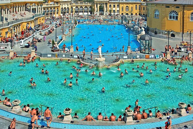 Entrance to Szechenyi Spa in Budapest - What you’ll find inside: pools, saunas, steam, and more