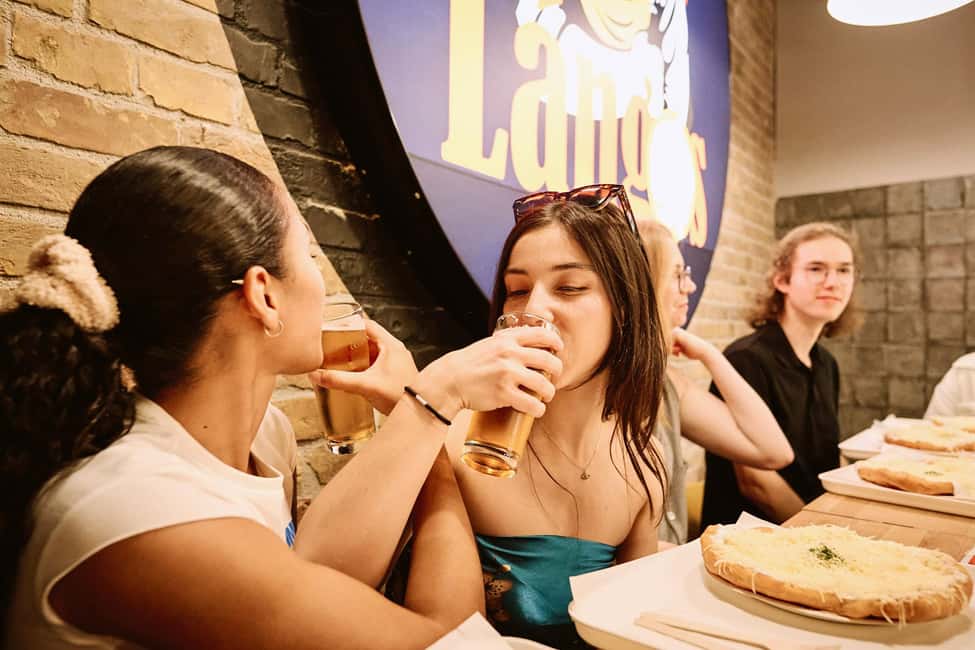 Guided Tipsy Food Tour with Drinks Included in Budapest - Street food stop: soup and Lángos the easy way